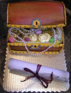 3-D Treasure Chest birthday cake