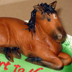 3-D Horse (Welsh Cobb Bay) Birthday Cake.