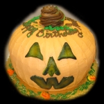 3-D Jack-o-lantern cake