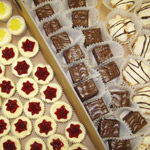 Mini cheeseckaes, mini brownies, and mini filled pastries